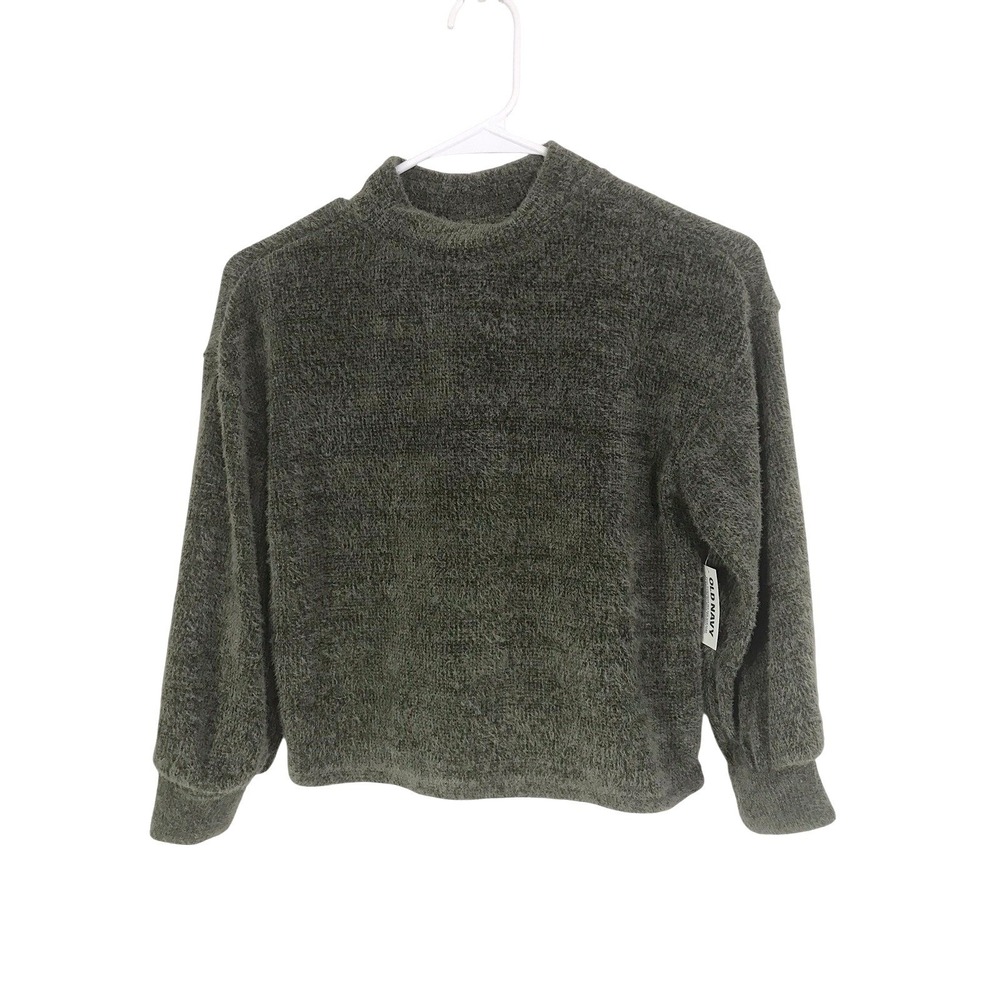 NWT Old Navy Plush Soft Sweater Girl's Sz M 8‎ Fuzzy Mock Neck Long Sleeve